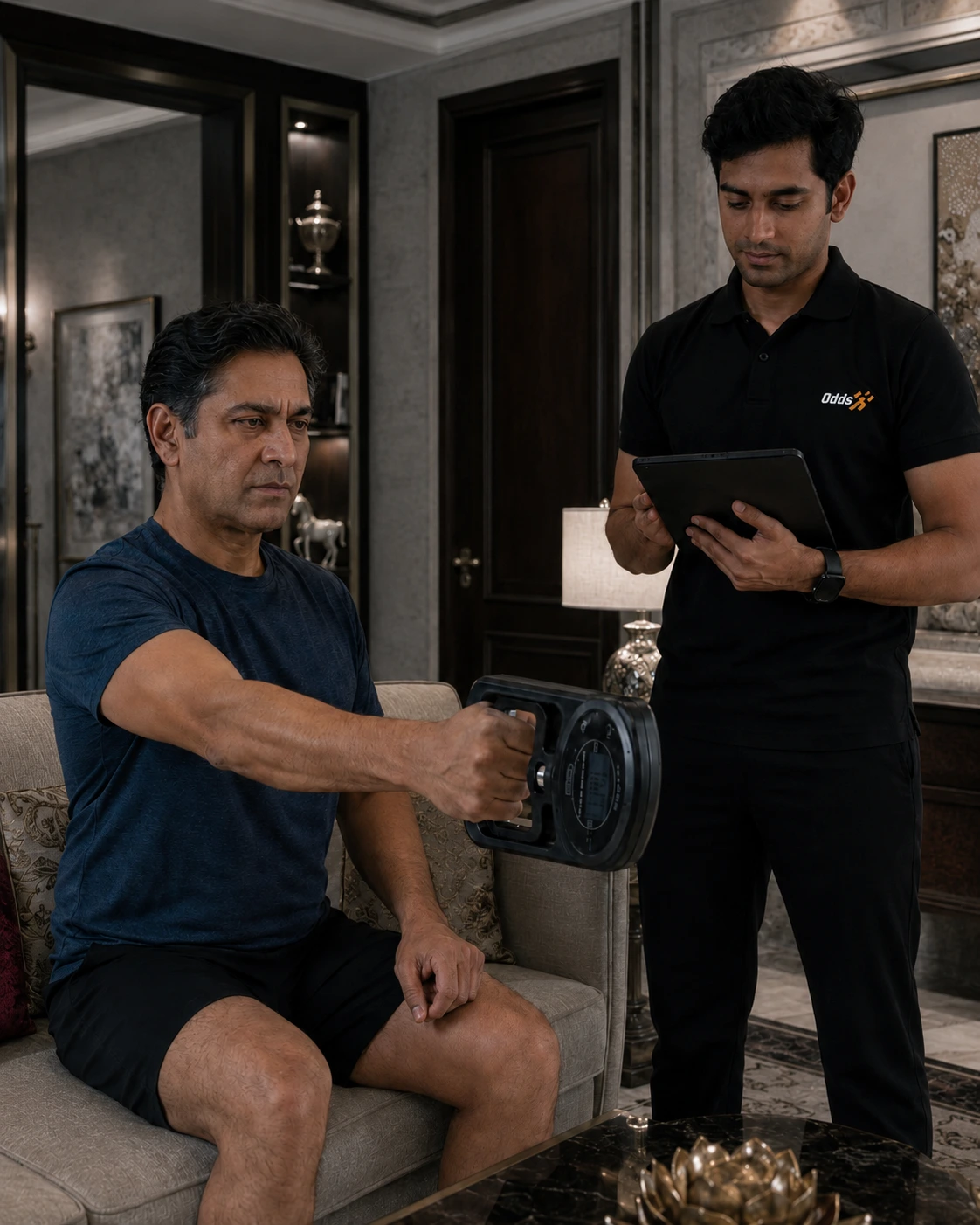 Grip strength assessment used as part of the ODDS 45-day re-measurement loop.